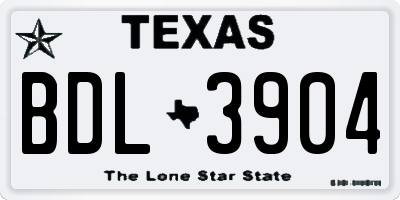 TX license plate BDL3904