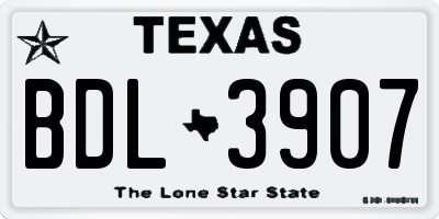 TX license plate BDL3907