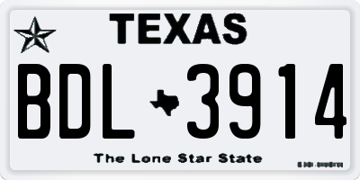TX license plate BDL3914