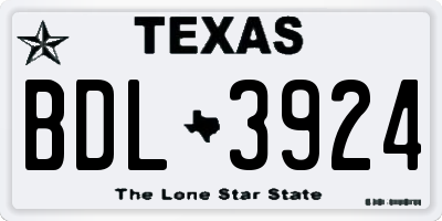 TX license plate BDL3924
