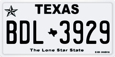 TX license plate BDL3929