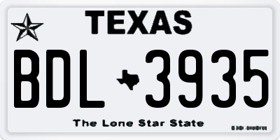 TX license plate BDL3935