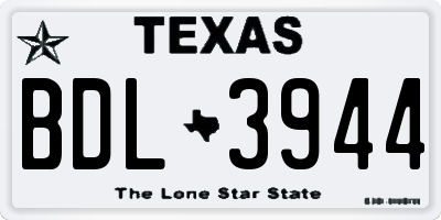 TX license plate BDL3944