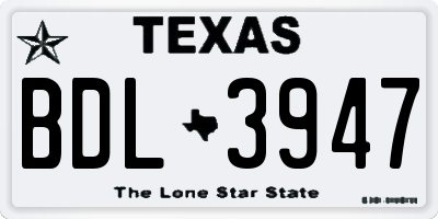 TX license plate BDL3947