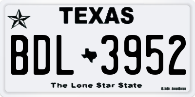 TX license plate BDL3952