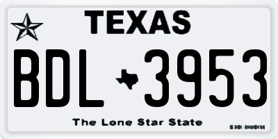 TX license plate BDL3953
