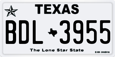 TX license plate BDL3955