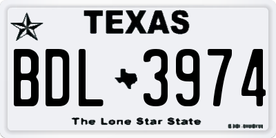 TX license plate BDL3974