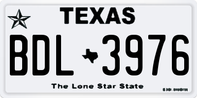 TX license plate BDL3976