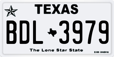 TX license plate BDL3979