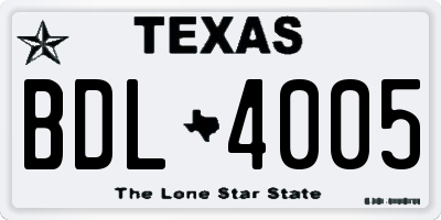 TX license plate BDL4005
