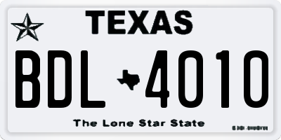 TX license plate BDL4010