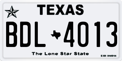 TX license plate BDL4013