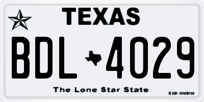 TX license plate BDL4029