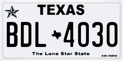 TX license plate BDL4030