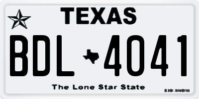 TX license plate BDL4041