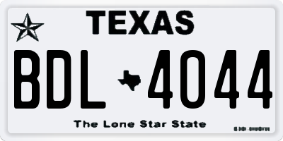 TX license plate BDL4044