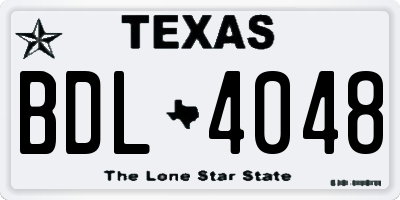 TX license plate BDL4048