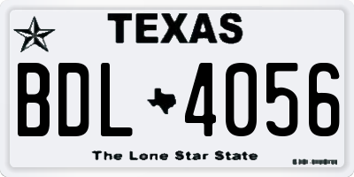 TX license plate BDL4056