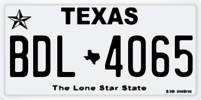 TX license plate BDL4065