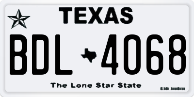 TX license plate BDL4068