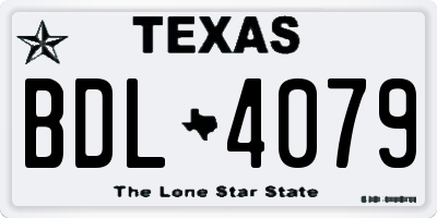 TX license plate BDL4079