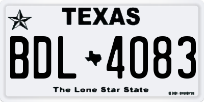 TX license plate BDL4083