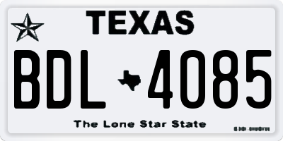TX license plate BDL4085