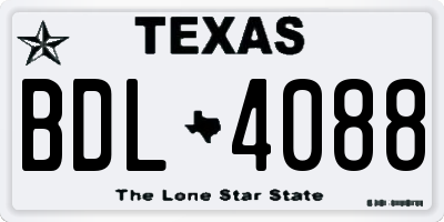 TX license plate BDL4088