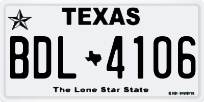 TX license plate BDL4106