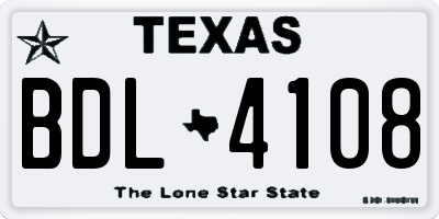 TX license plate BDL4108