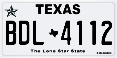 TX license plate BDL4112