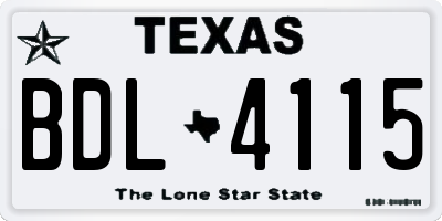 TX license plate BDL4115
