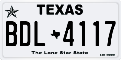 TX license plate BDL4117