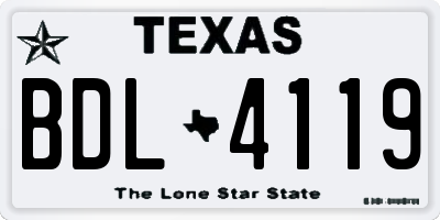 TX license plate BDL4119
