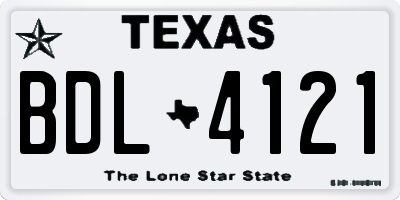 TX license plate BDL4121