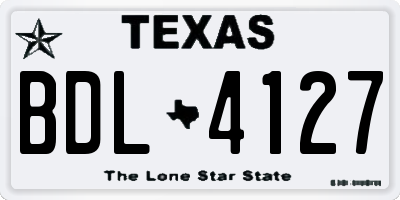 TX license plate BDL4127
