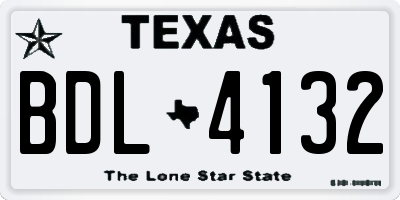 TX license plate BDL4132