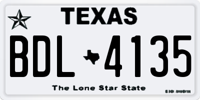 TX license plate BDL4135