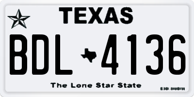 TX license plate BDL4136