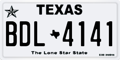 TX license plate BDL4141