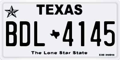 TX license plate BDL4145