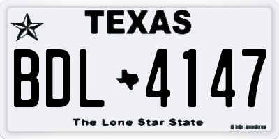 TX license plate BDL4147