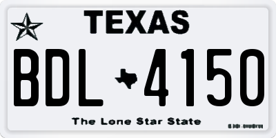 TX license plate BDL4150