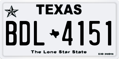 TX license plate BDL4151