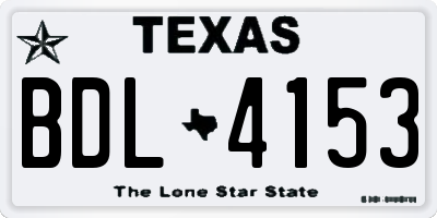 TX license plate BDL4153