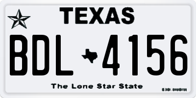 TX license plate BDL4156