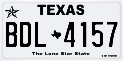 TX license plate BDL4157