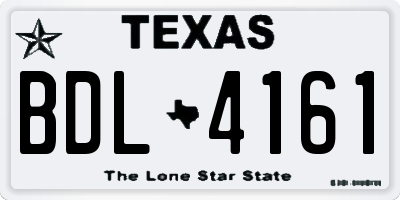 TX license plate BDL4161