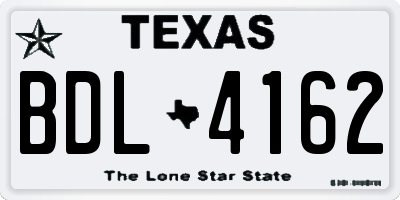 TX license plate BDL4162